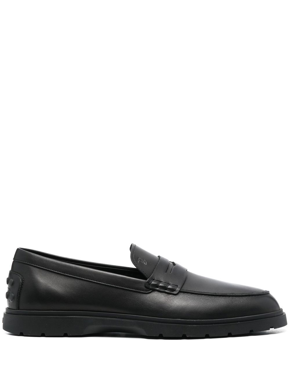 Tod's 皮质经典乐福鞋 - 黑色