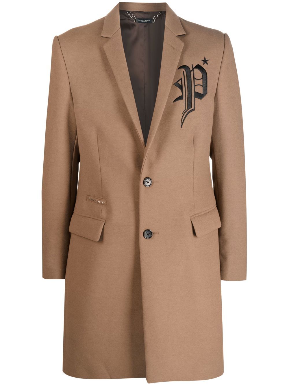 Philipp Plein Gothic Plein 单排扣外套 - 褐色
