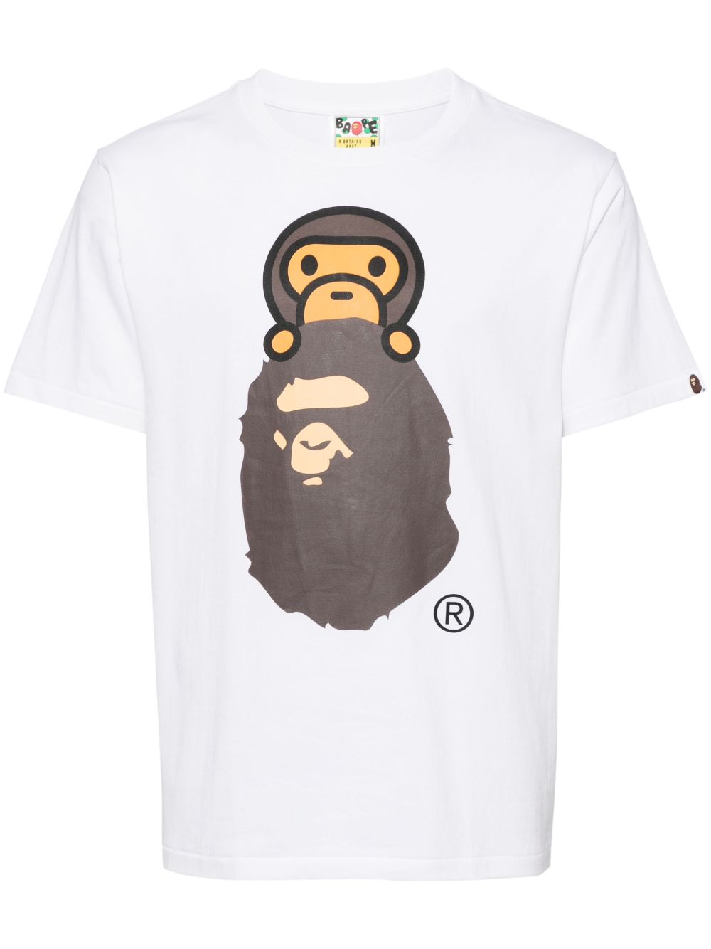 A BATHING APE® logo印花棉T恤 - 白色