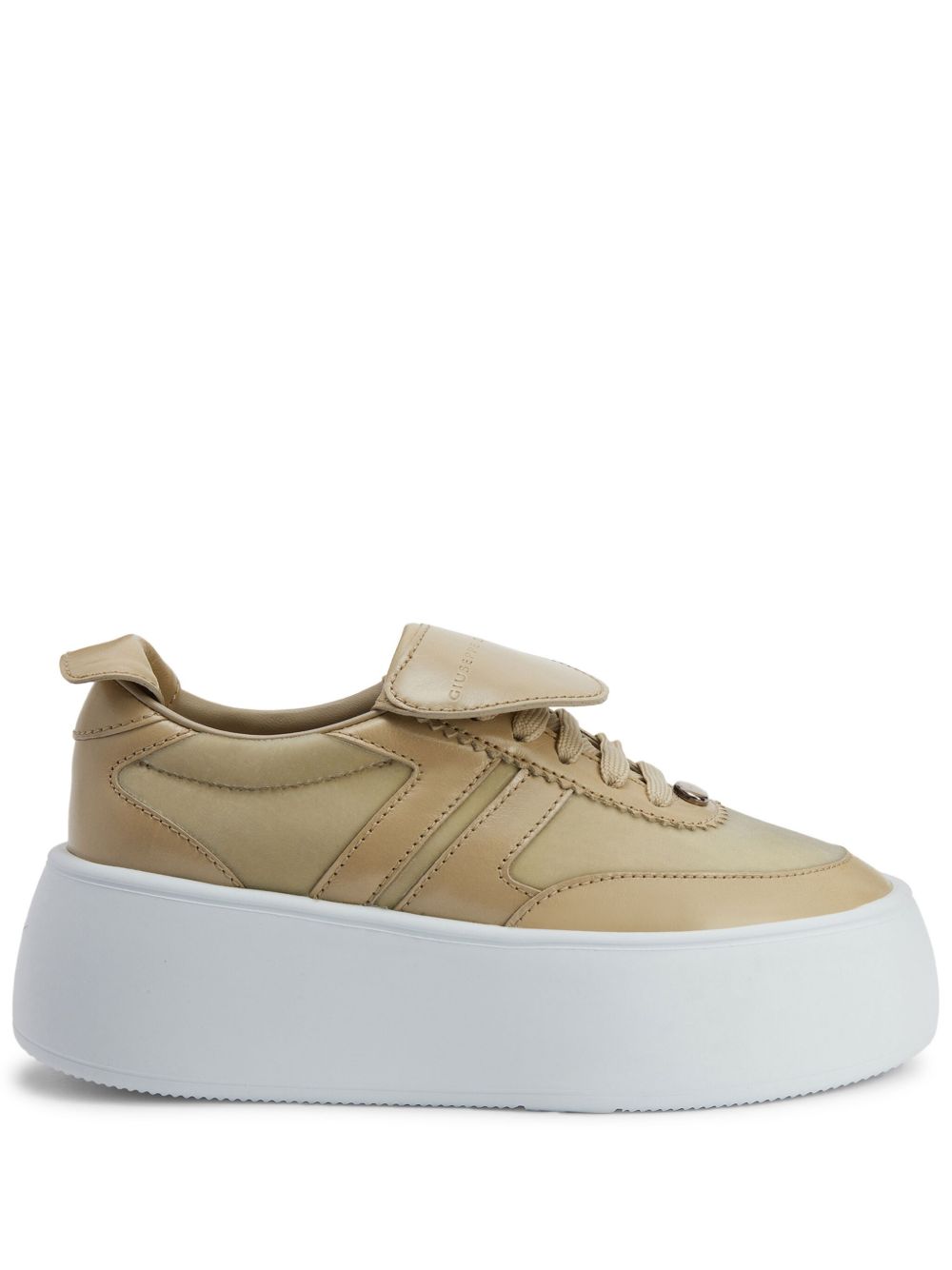 Giuseppe Zanotti League Maxi 皮质运动鞋 - 中性色