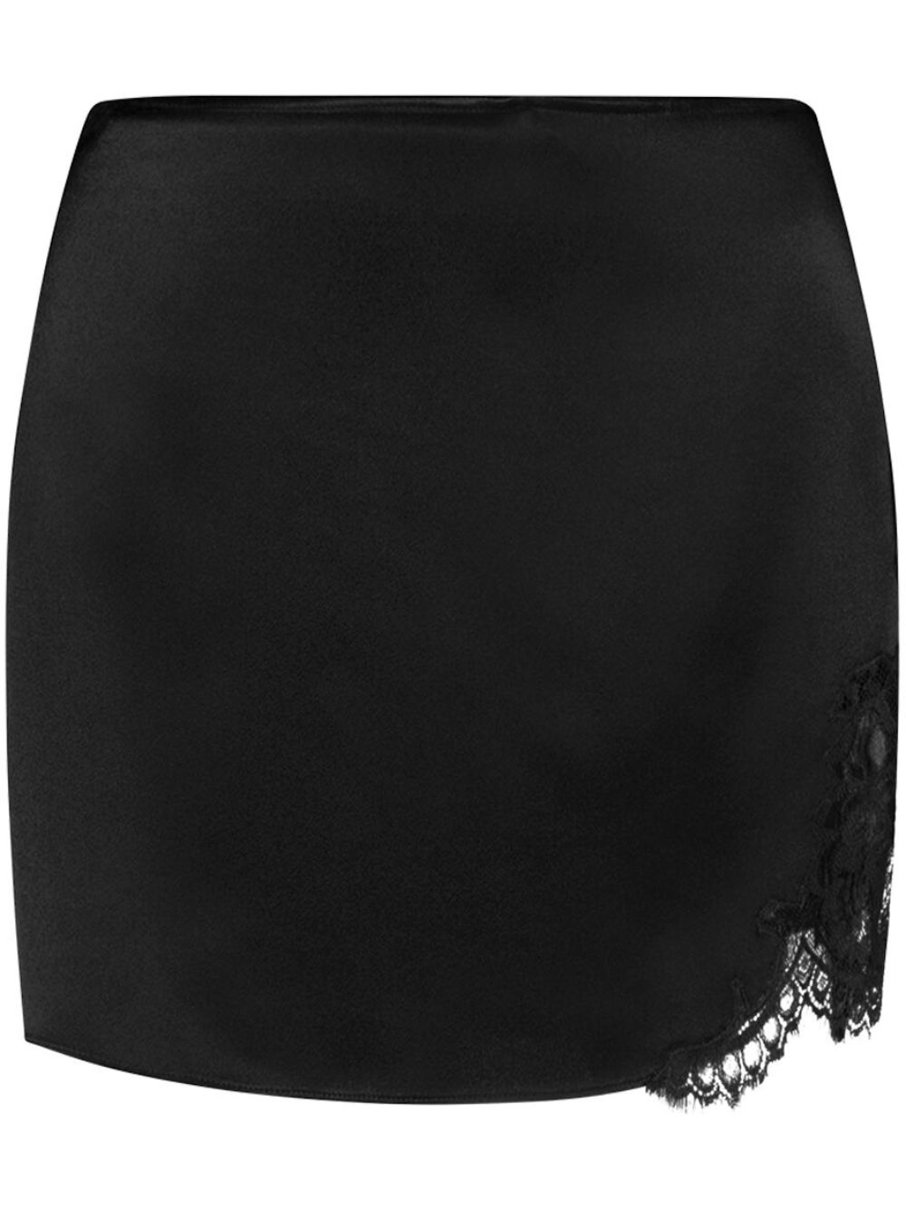 Alberta Ferretti 蕾丝细节裹身式迷你半身裙 - 黑色