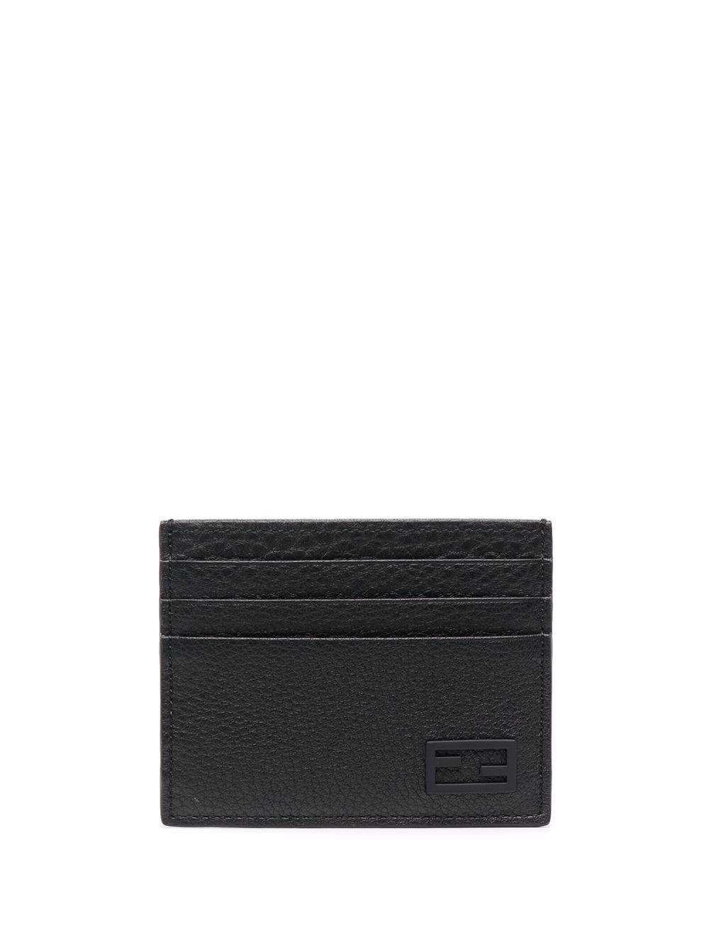 FENDI FF 纹理皮质卡夹 - 黑色