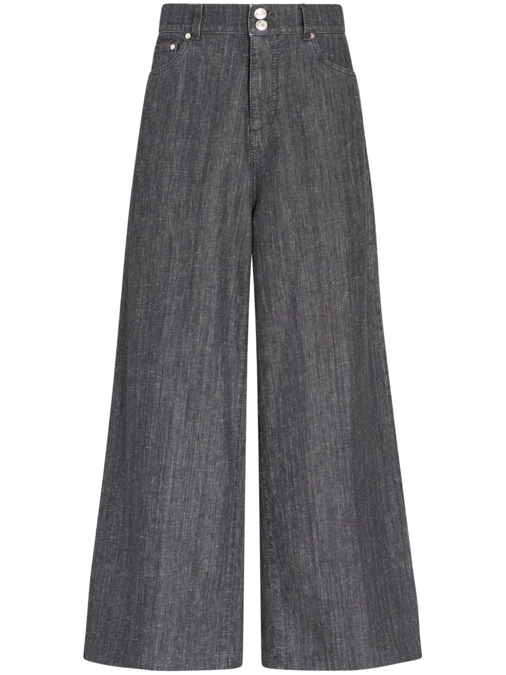 ETRO 高腰阔腿牛仔裤 - 灰色