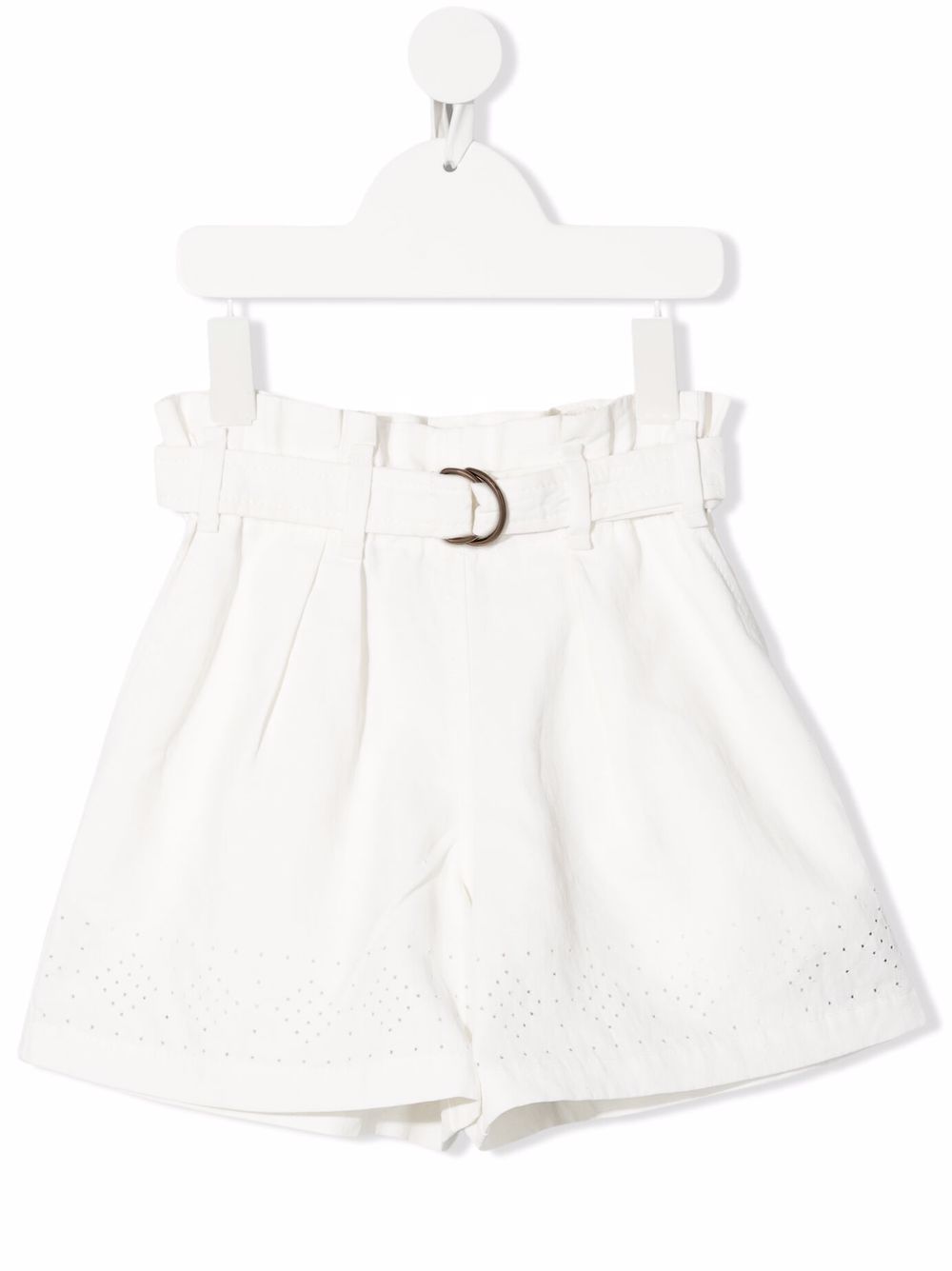 Brunello Cucinelli Kids 束腰百慕大短裤 - 白色