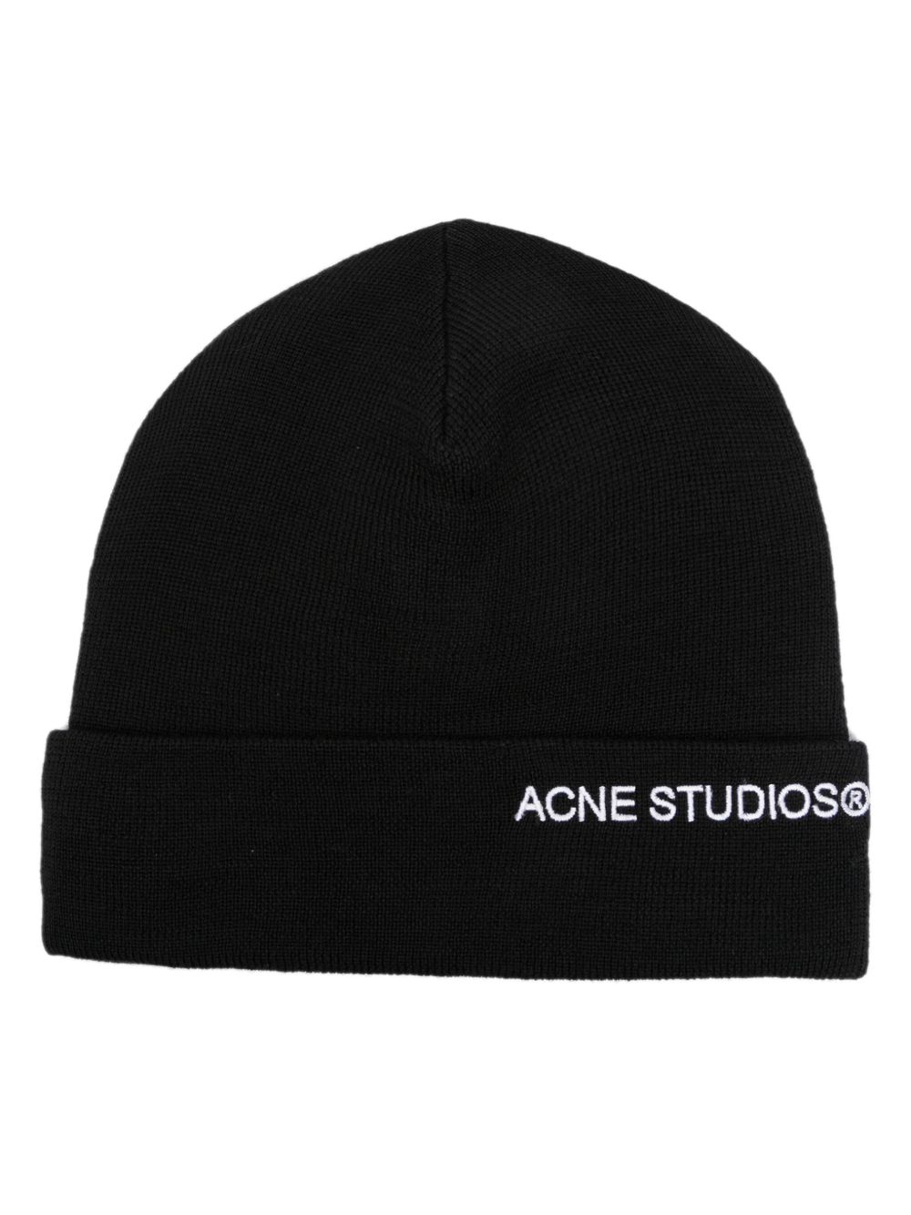 Acne Studios logo刺绣套头帽 - 黑色
