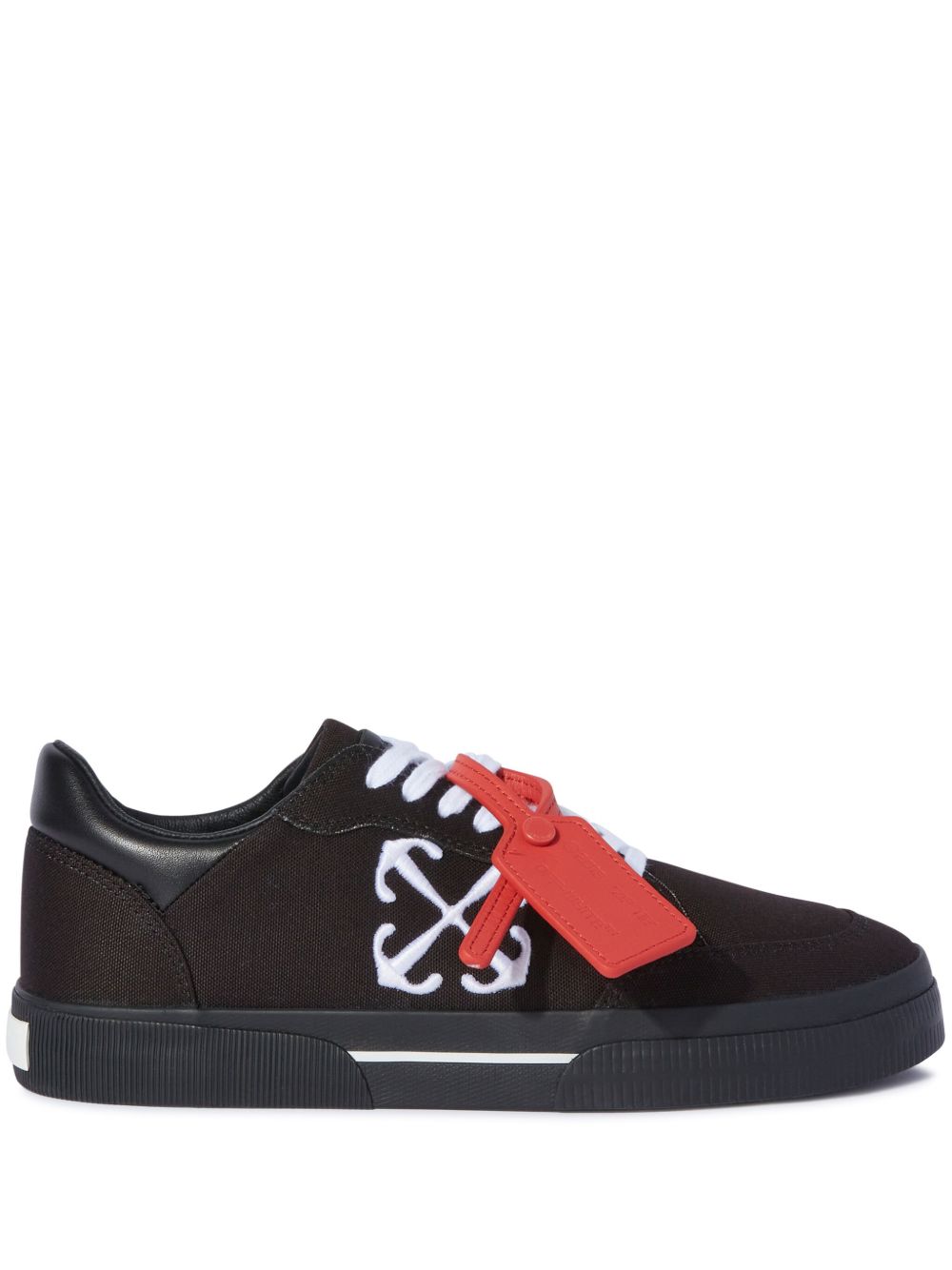 Off-White New Low Vulcanized 帆布运动鞋 - 黑色
