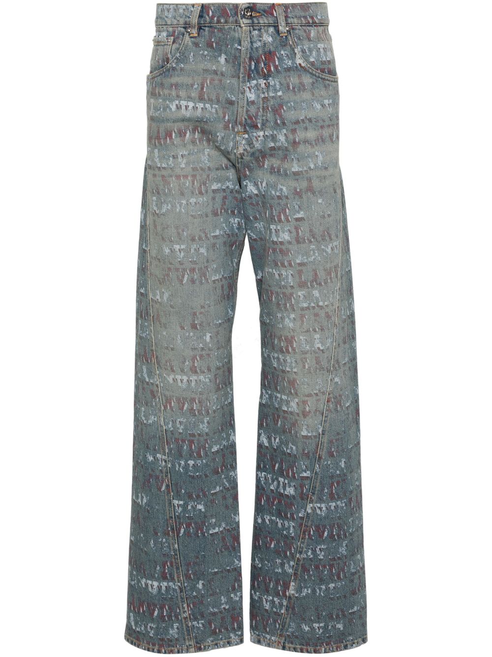 Lanvin x Future logo印花牛仔裤 - 蓝色
