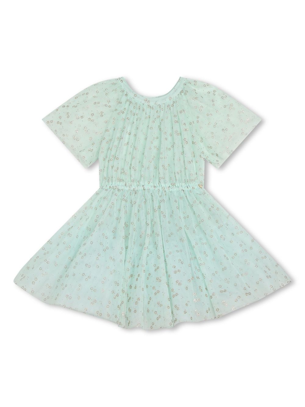 Lanvin Enfant 花卉印花褶饰连衣裙 - 绿色