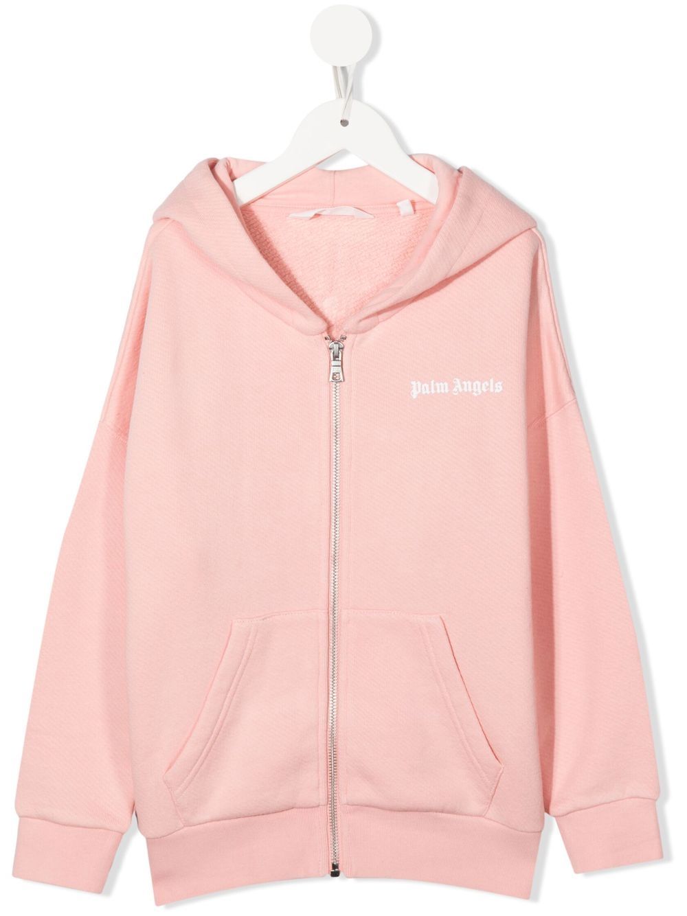 Palm Angels Kids logo拉链连帽衫 - 粉色