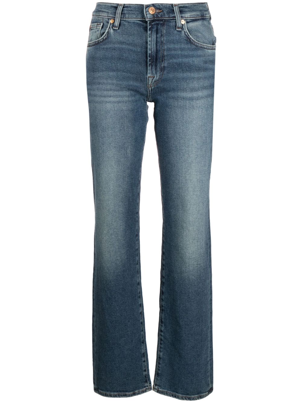 7 For All Mankind Ellie 中腰直筒牛仔裤 - 蓝色