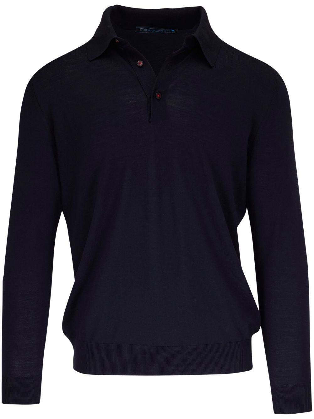 Kiton 羊毛针织polo领毛衣 - 蓝色
