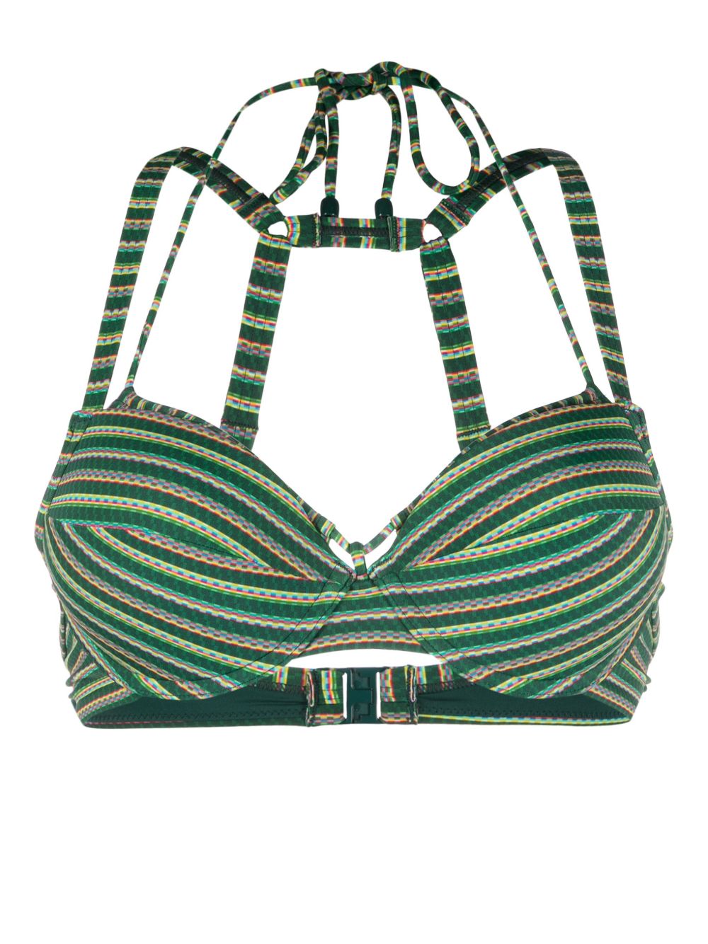 Marlies Dekkers Holi Vintage 条纹比基尼上装 - 绿色