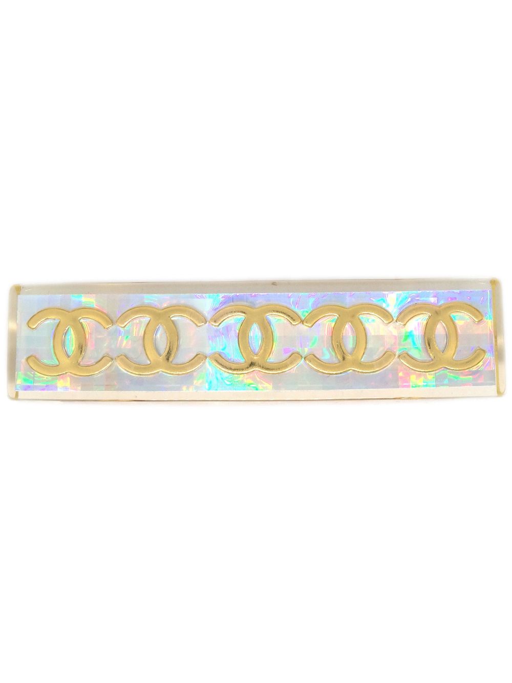 CHANEL Pre-Owned CC 虹彩发夹（1997年典藏款） - 金色
