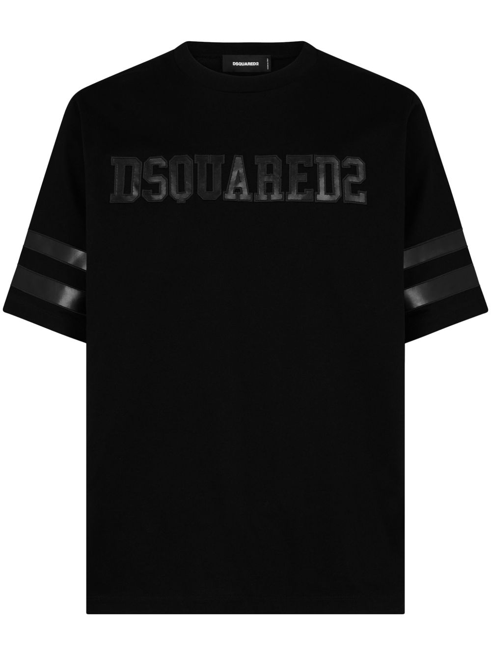 DSQUARED2 logo 贴花棉T恤 - 黑色