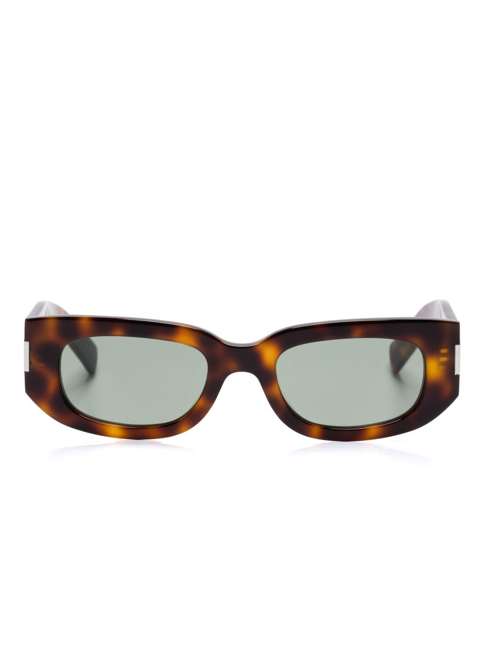 Saint Laurent Eyewear 长方形框太阳眼镜 - 褐色
