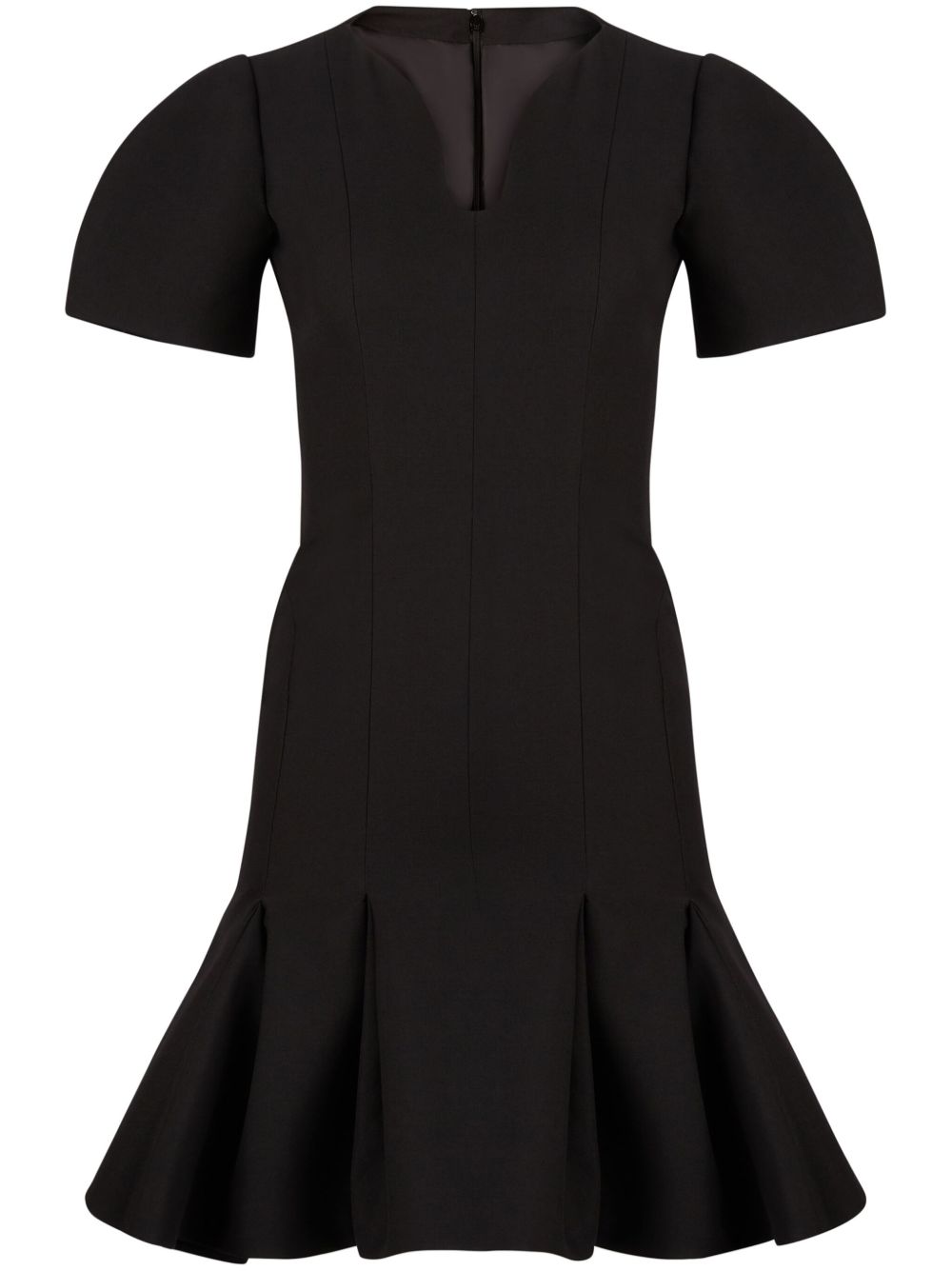 Nina Ricci 束腰伞摆羊毛连衣裙 - 黑色