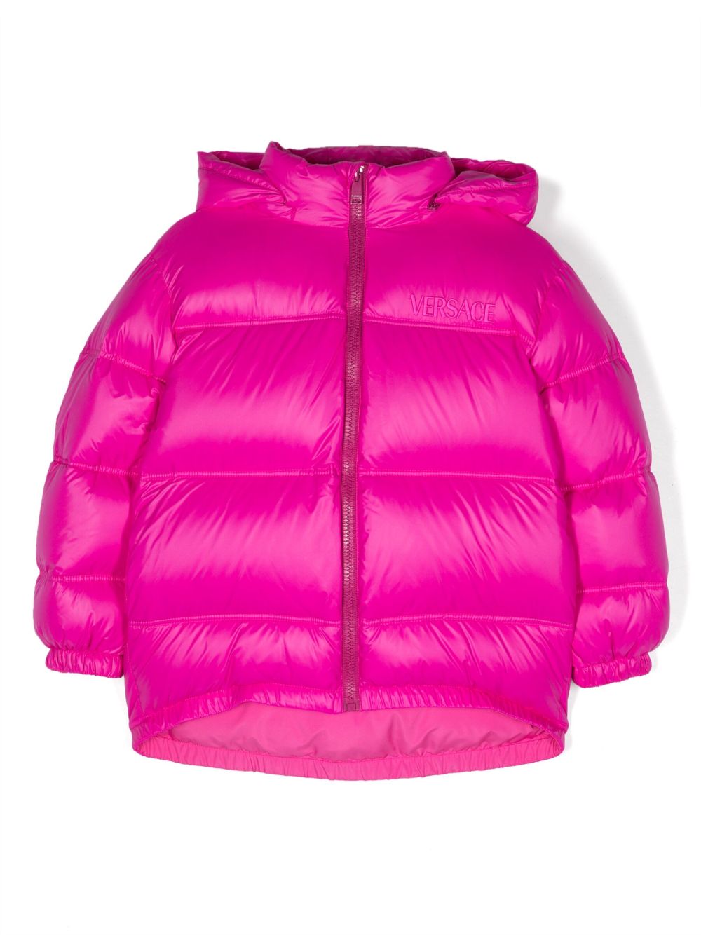 Versace Kids logo刺绣填充夹克 - 粉色