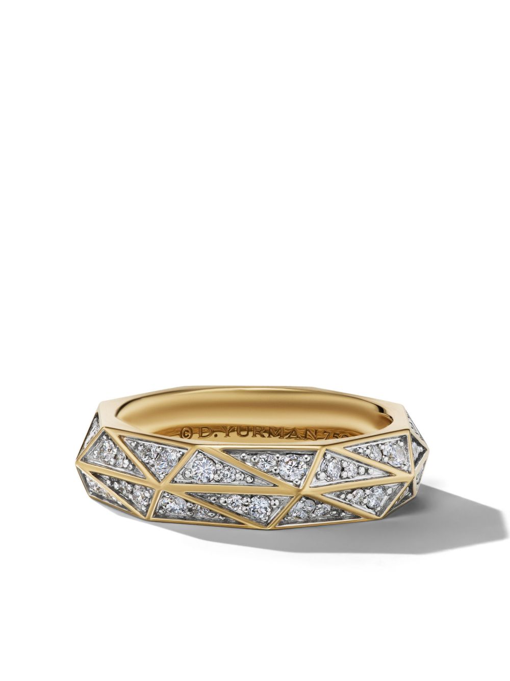 David Yurman 18K黄金 Torqued 钻石戒指 - 金色