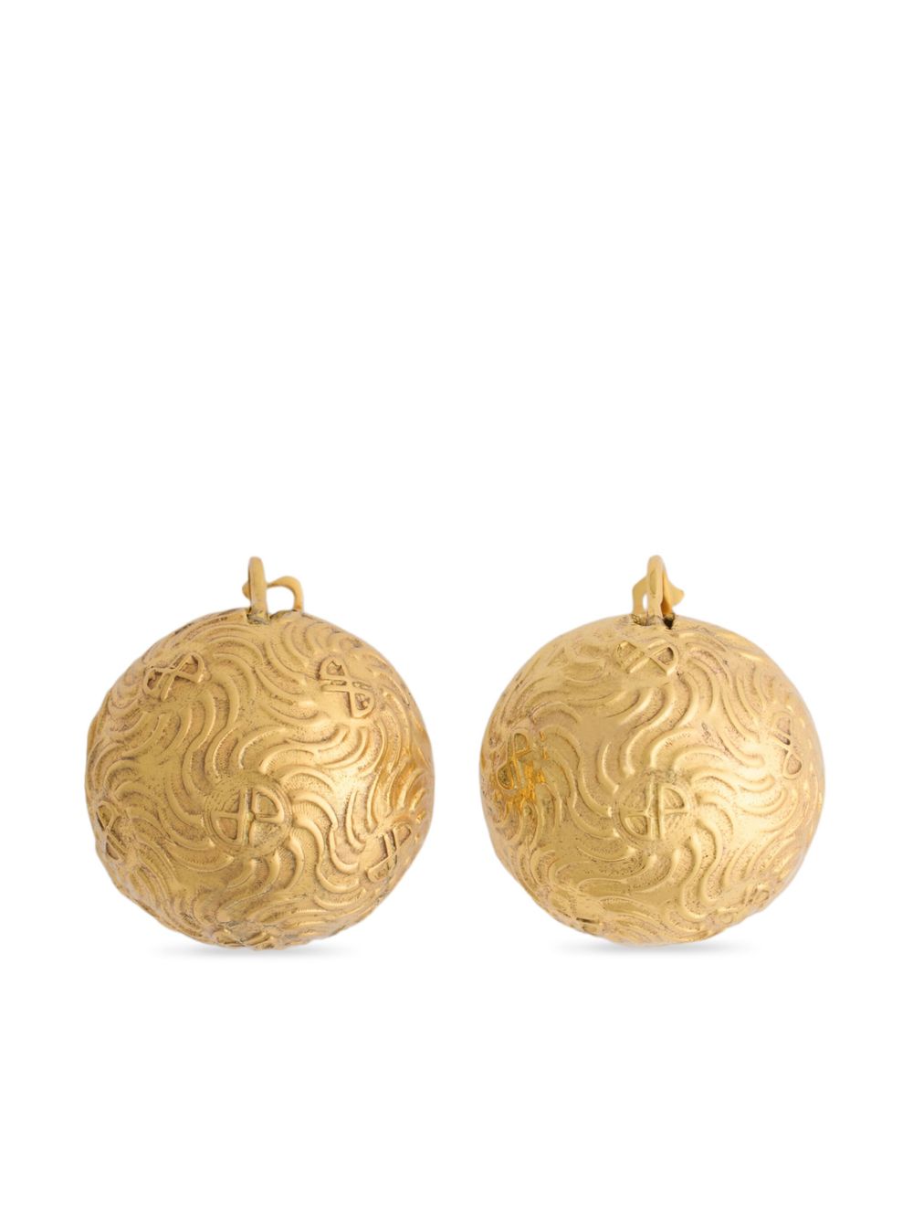 Patou Sphere 雕刻耳环 - 金色