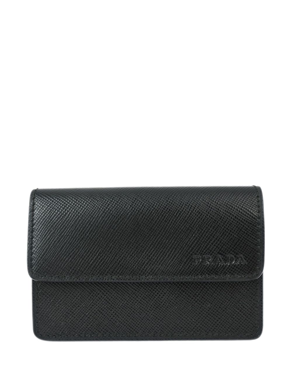 Prada Pre-Owned logo凹面压花钱包（1990-2000年代典藏款） - 黑色