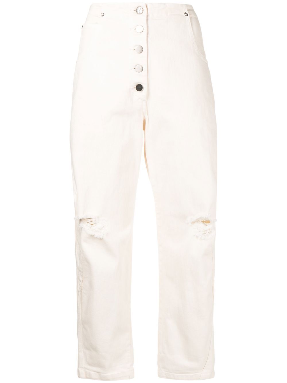 Rachel Comey 撕裂效果锥形牛仔裤 - 白色