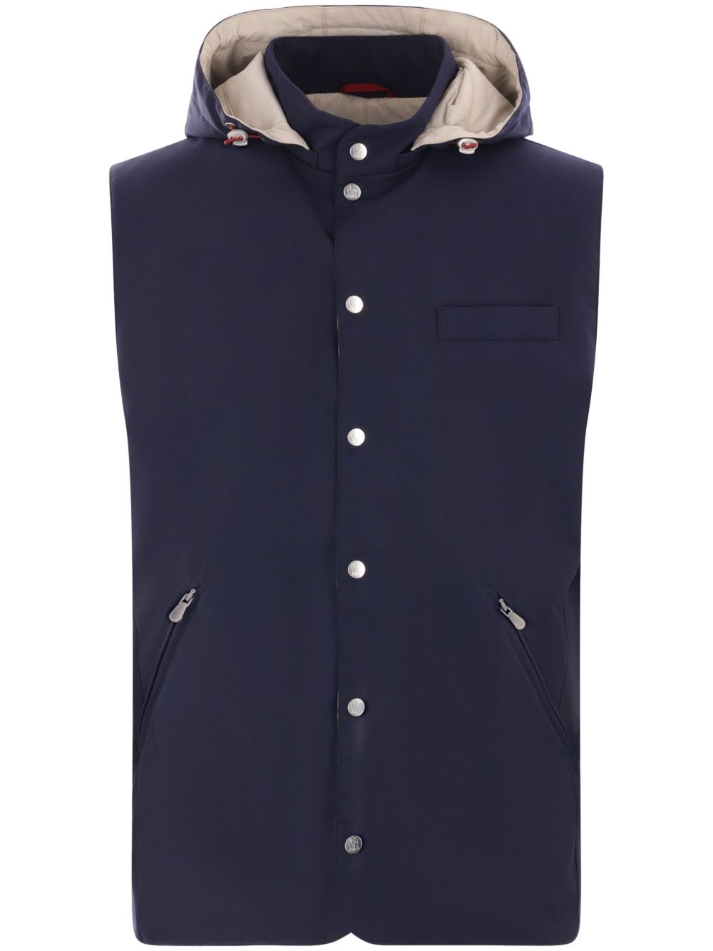 Brunello Cucinelli hooded vest - 蓝色