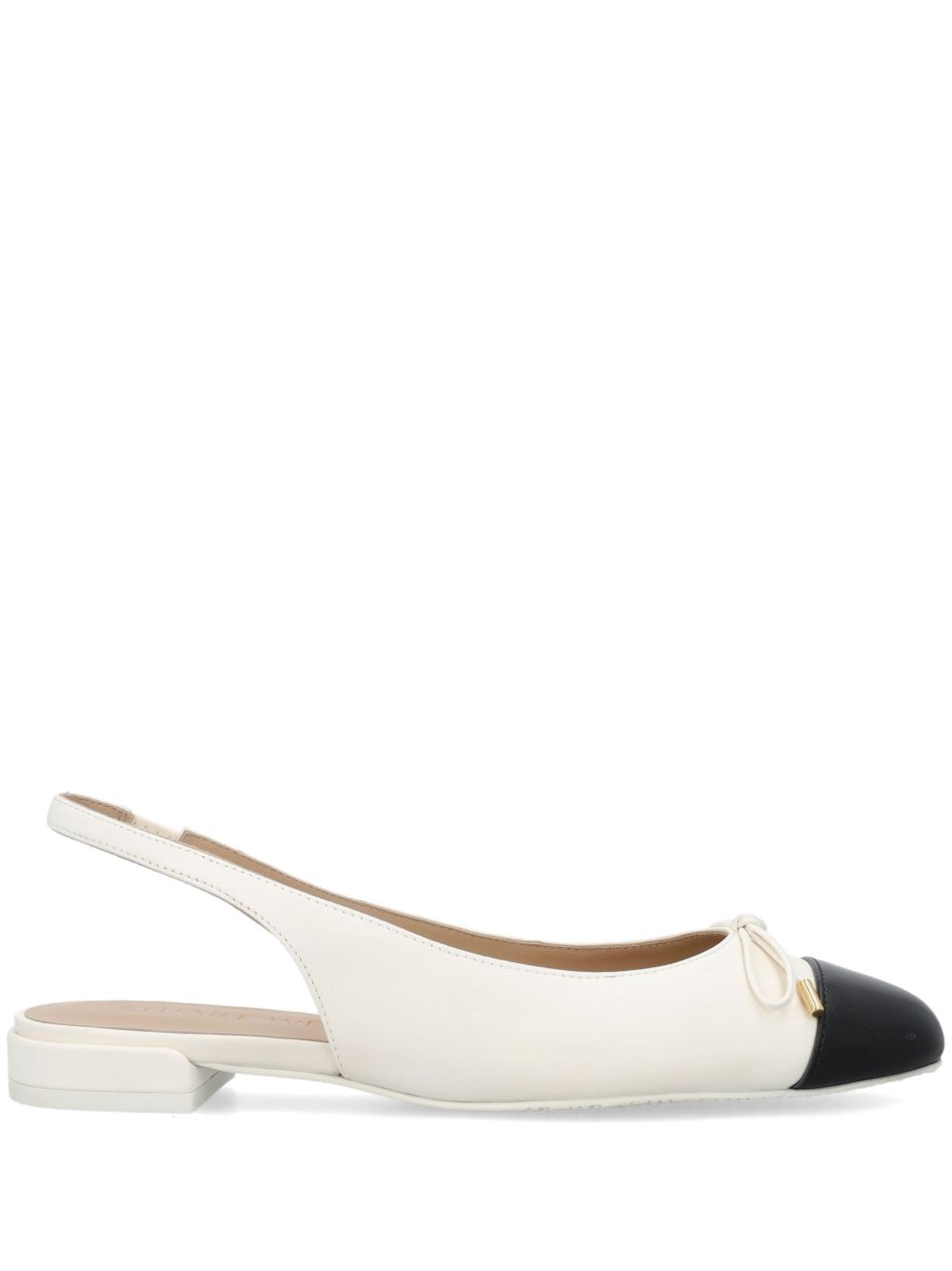 Stuart Weitzman Sleek Bow 芭蕾平底鞋 - 白色
