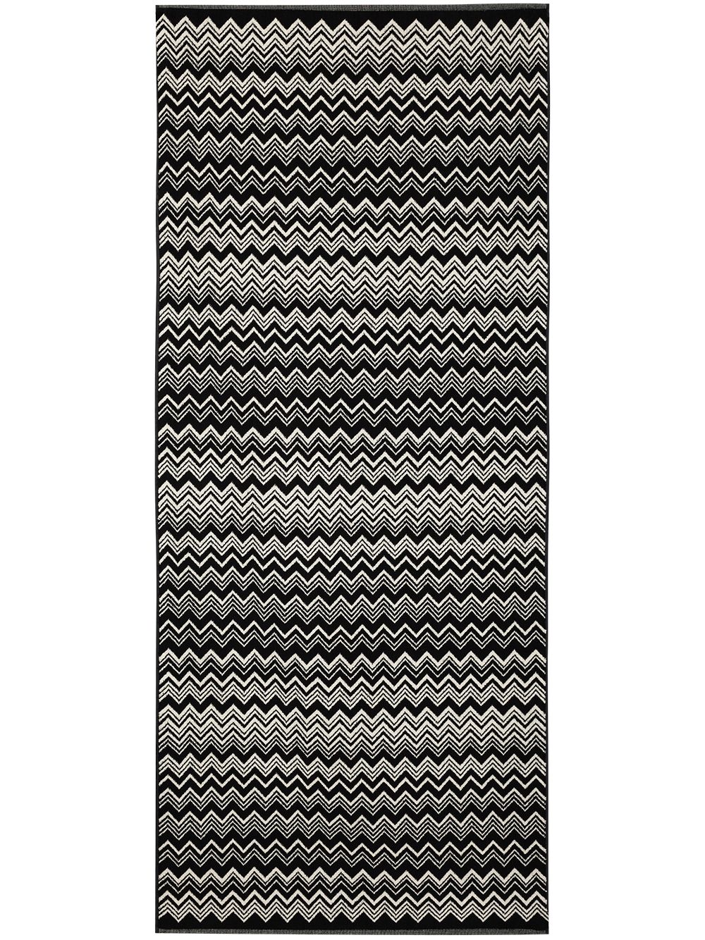 Missoni Home Keith Z字形图案编织浴垫 - 黑色