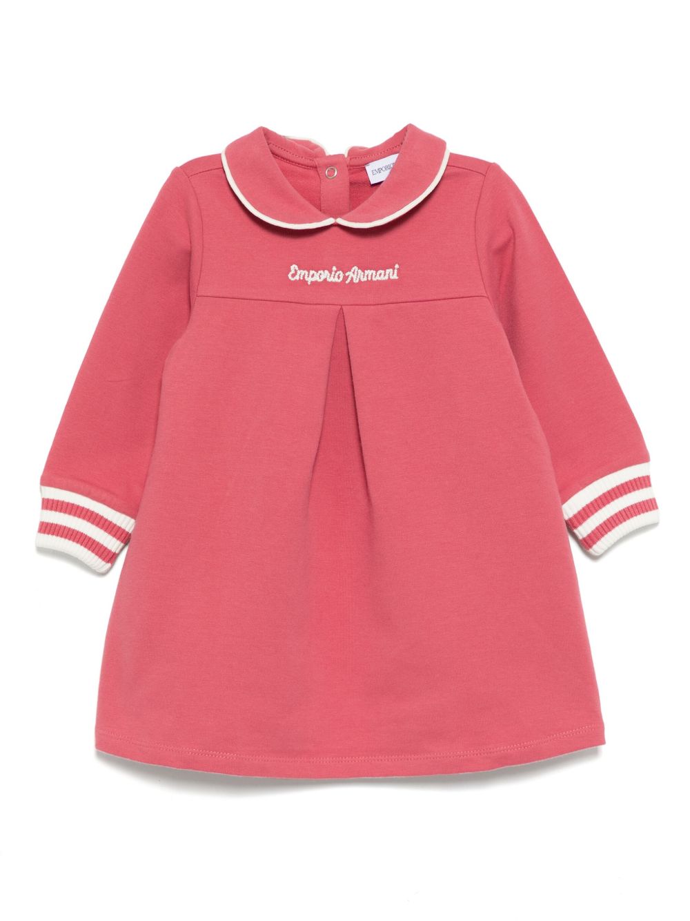 Emporio Armani Kids logo刺绣连衣裙 - 粉色