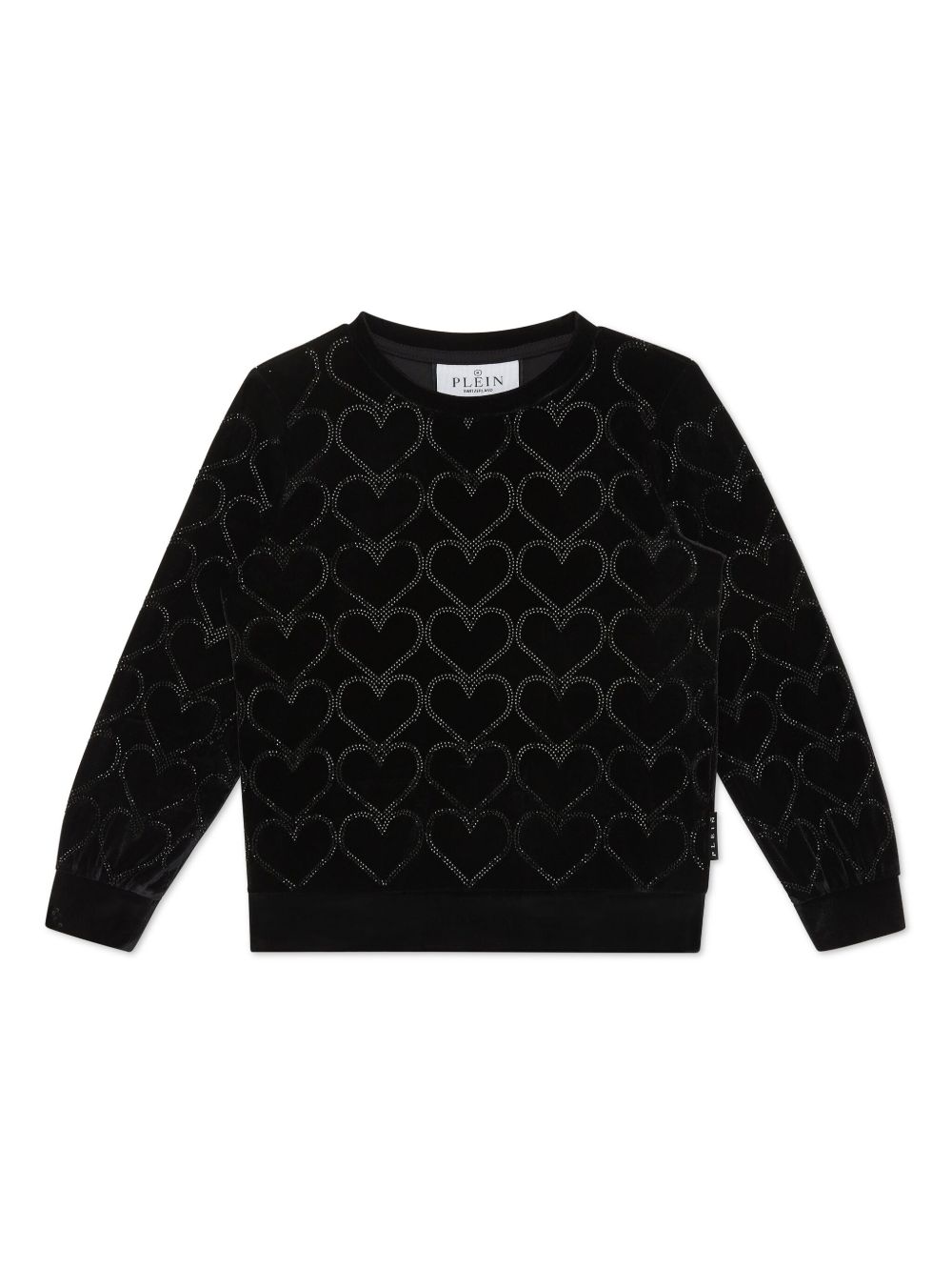 Philipp Plein Junior 心形铆钉卫衣 - 黑色