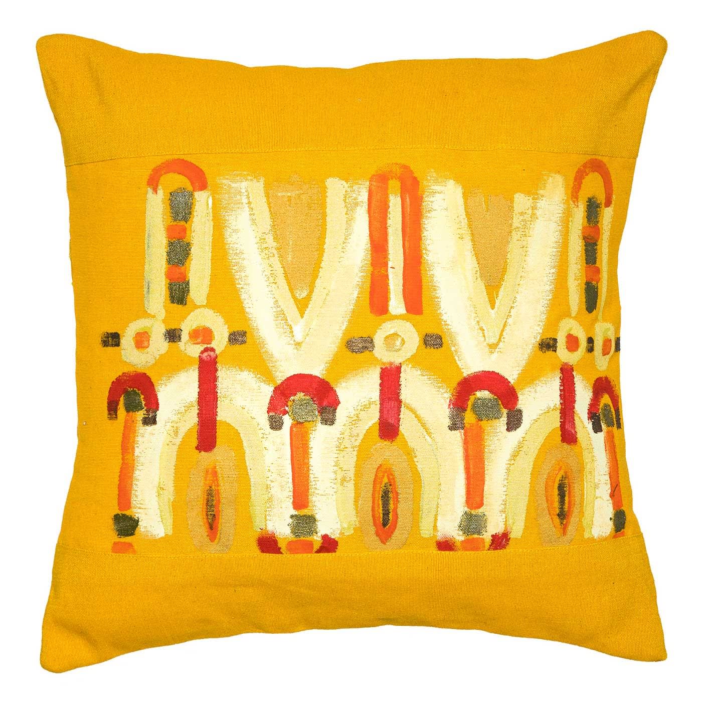 Le Botteghe su Gologone Cotton Hand Painted Indoor Cushion 60x60 cm