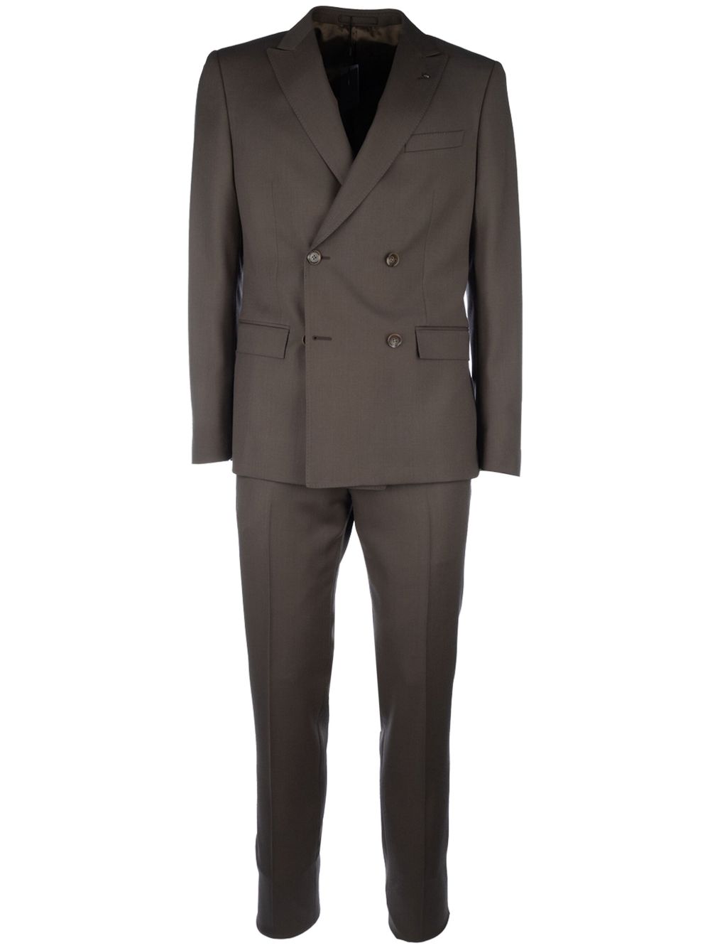 Corneliani 双排扣西装套装 - 褐色