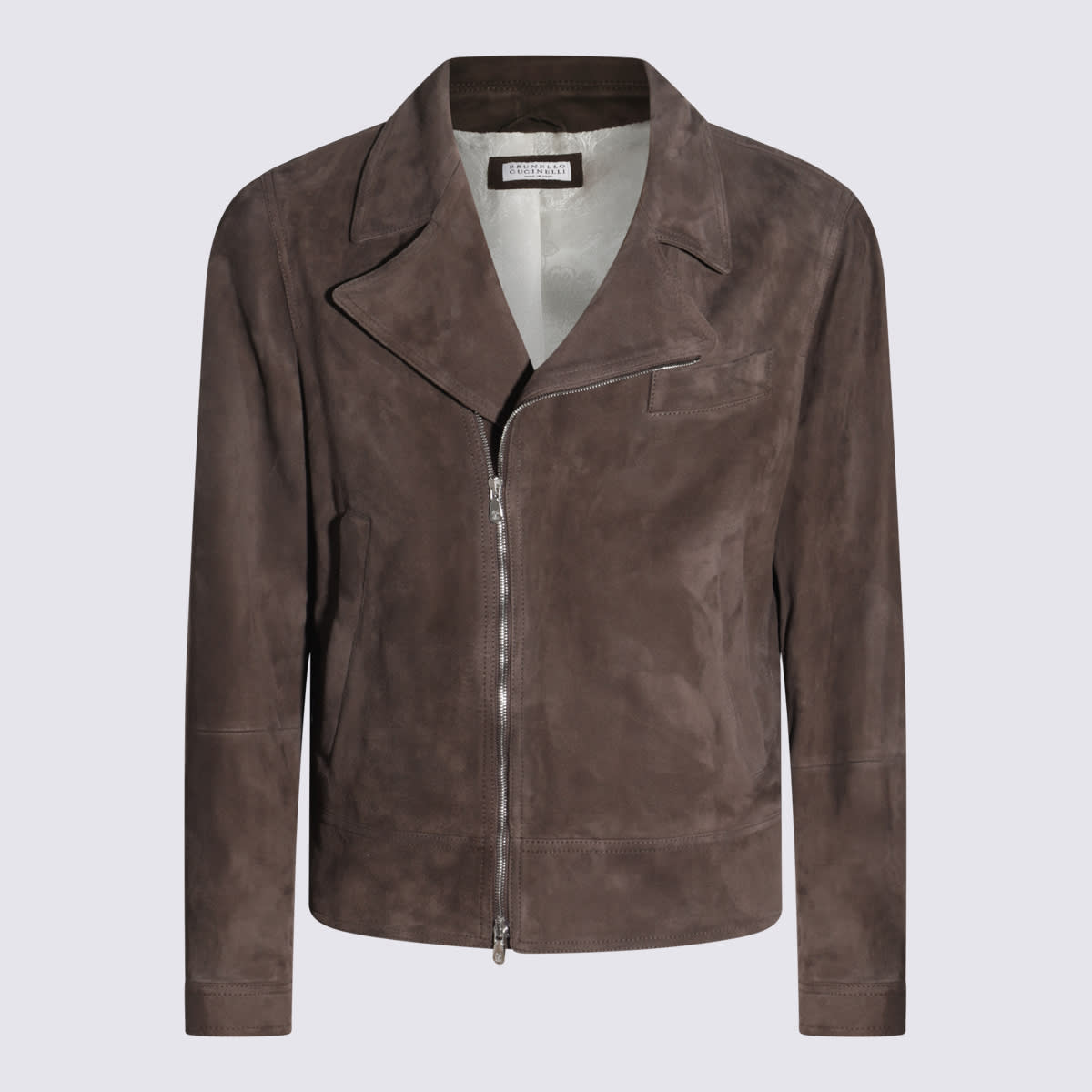 Brunello Cucinelli 棕色皮夹克