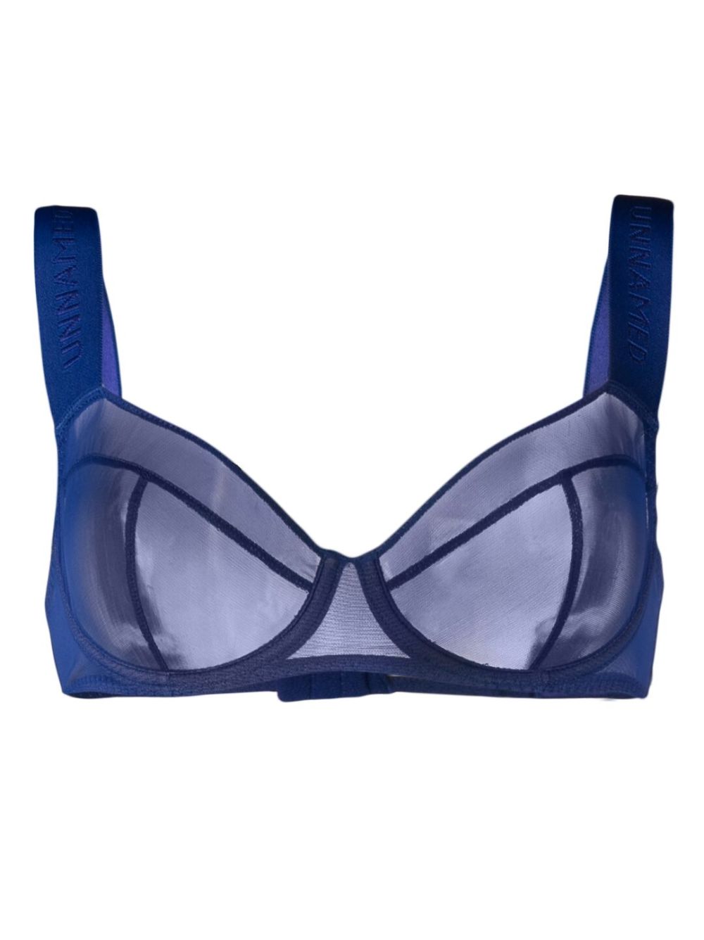 Zhilyova Unnamed 9 logo印花薄纱文胸 - 蓝色