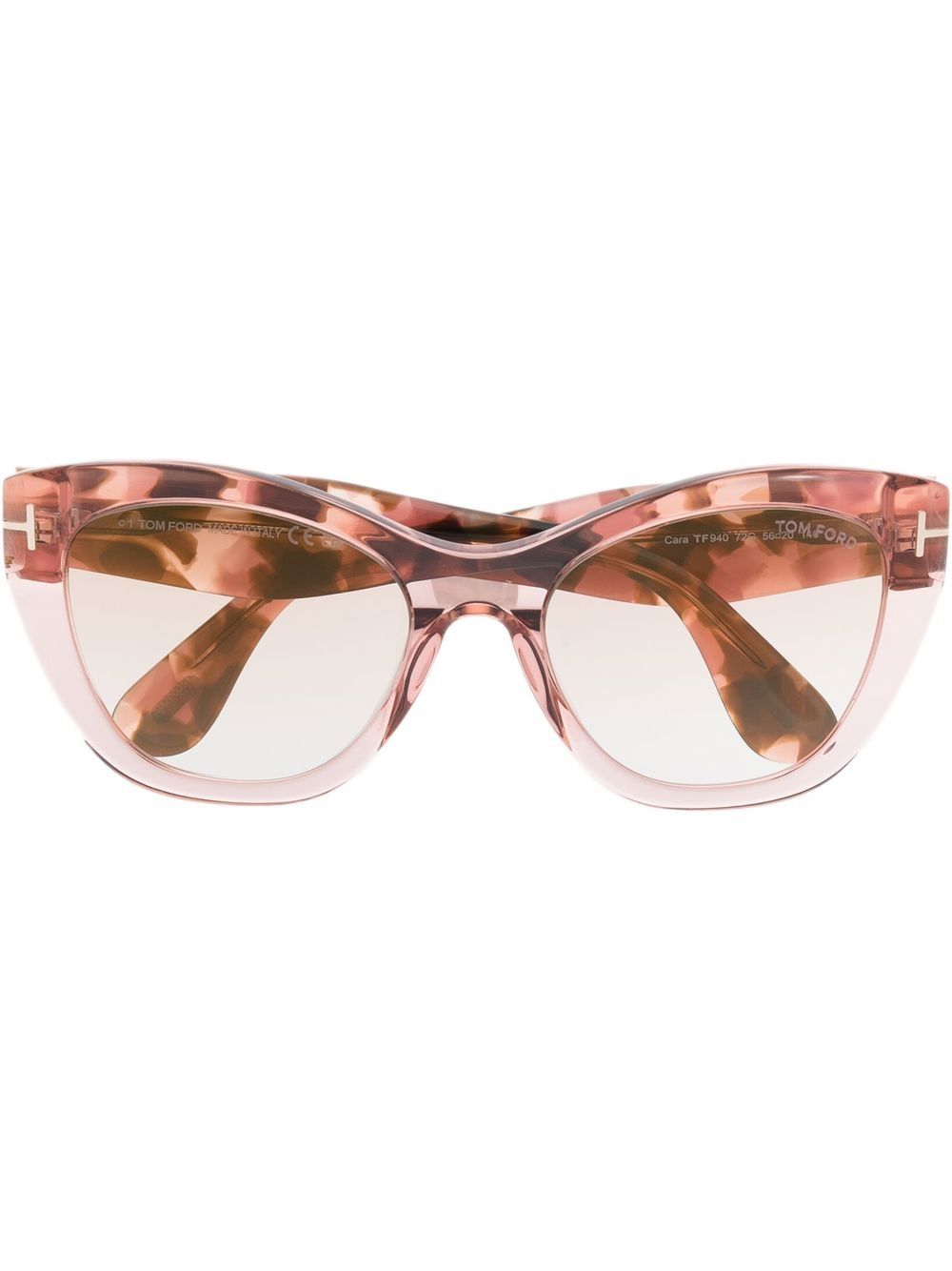 TOM FORD Eyewear 汤姆福特眼镜系列 玳瑁纹效果猫眼框太阳眼镜 - 粉色