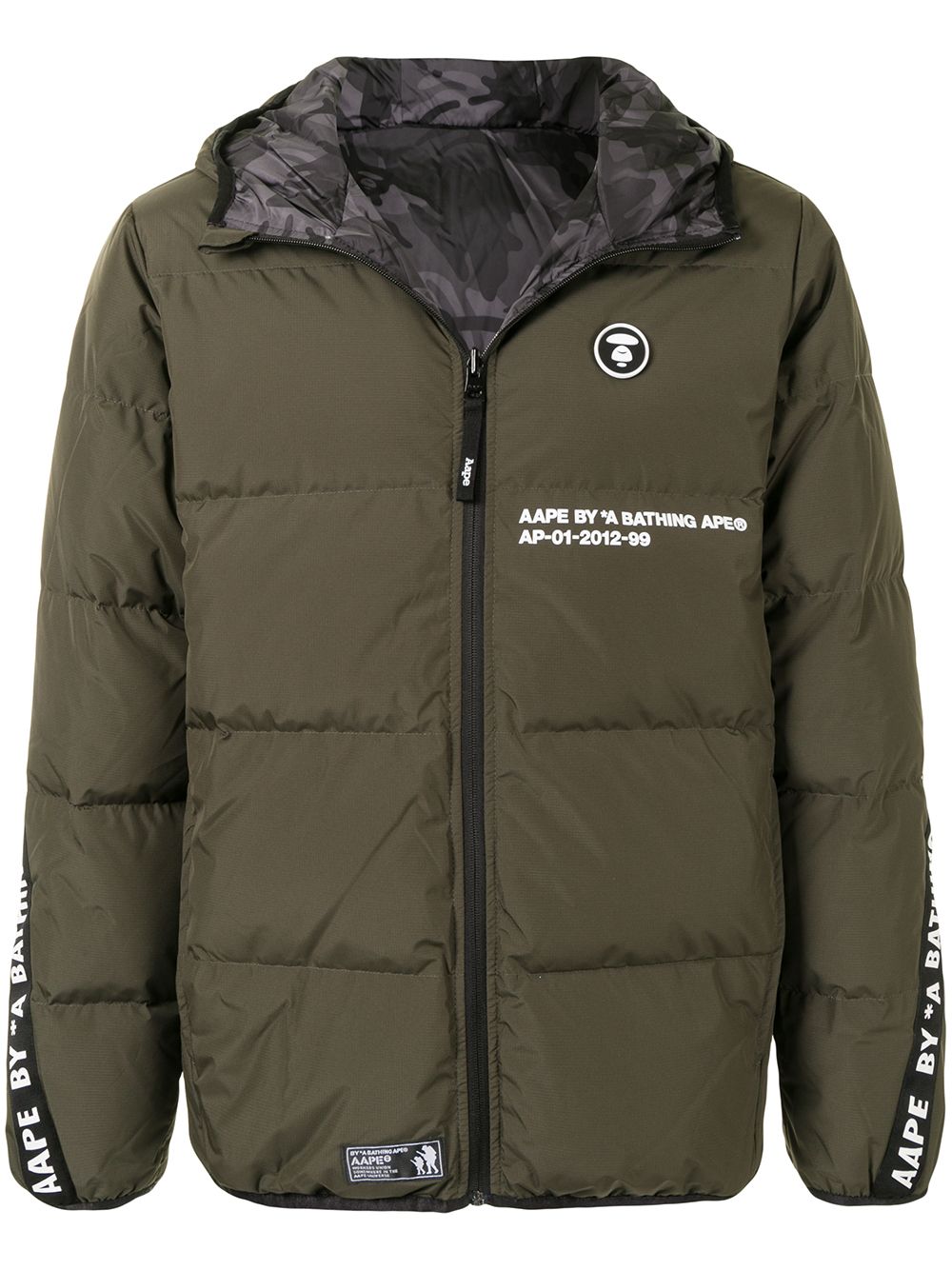 AAPE BY *A BATHING APE® 双面连帽填充夹克 - 绿色