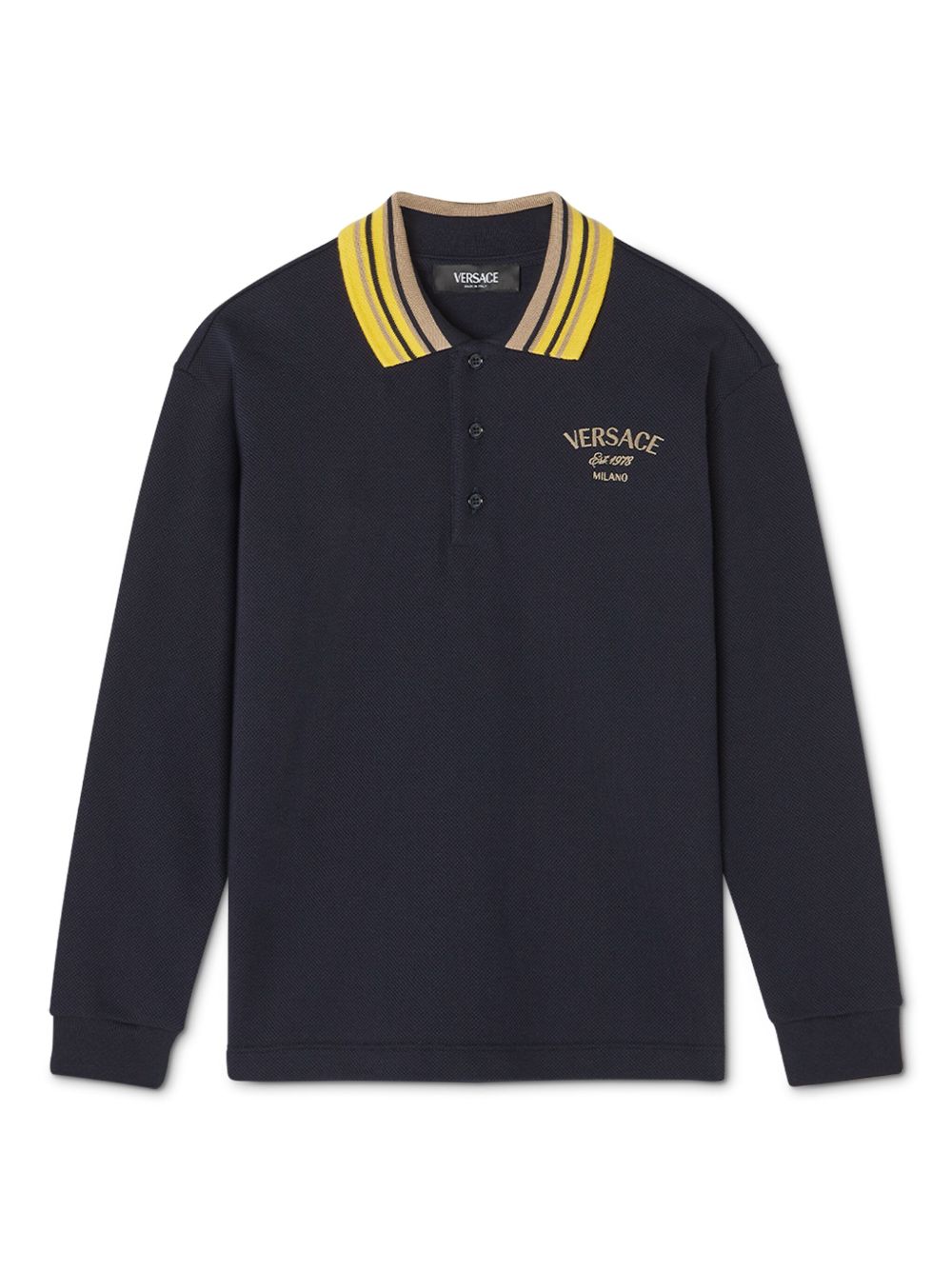 Versace Kids Milano Stamp polo衫 - 蓝色