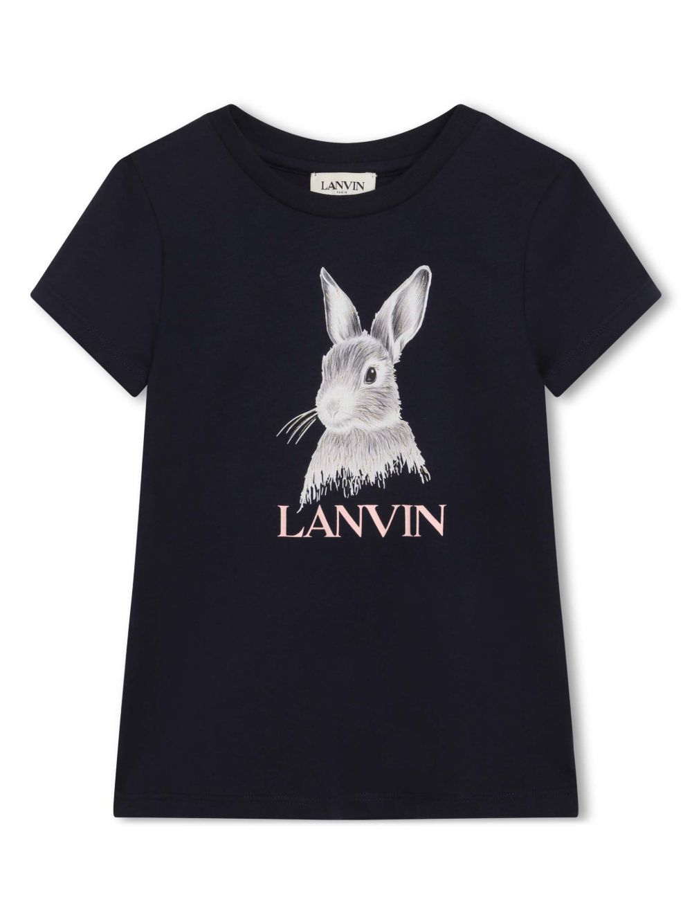 Lanvin Enfant logo印花圆领T恤 - 黑色