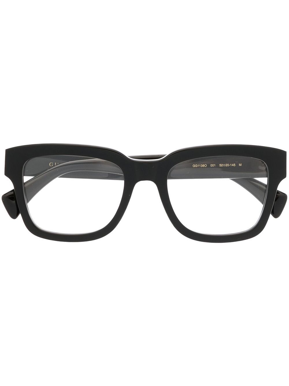 Gucci Eyewear logo印花镜脚眼镜 - 黑色
