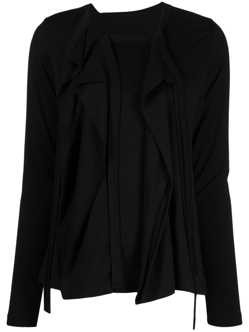 Yohji Yamamoto 垂坠效果羊毛上衣 - 黑色