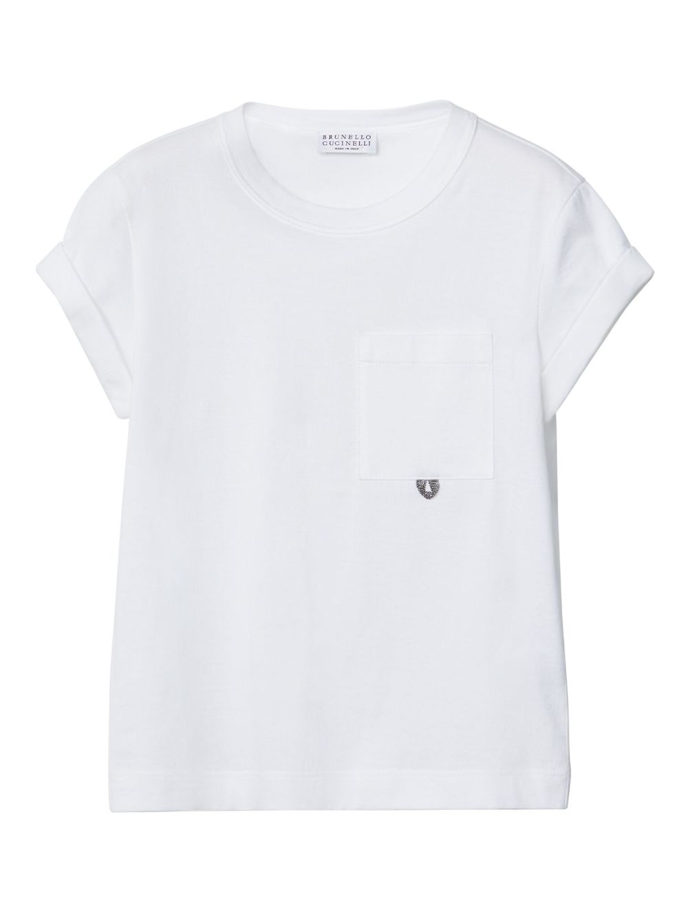 Brunello Cucinelli Kids 搭链边饰T恤 - 白色