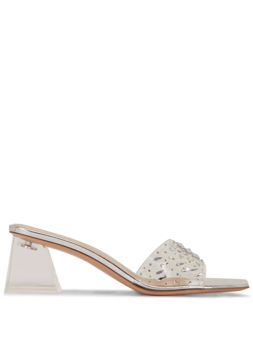 Gianvito Rossi 缀饰透明鞋带穆勒鞋 - 银色