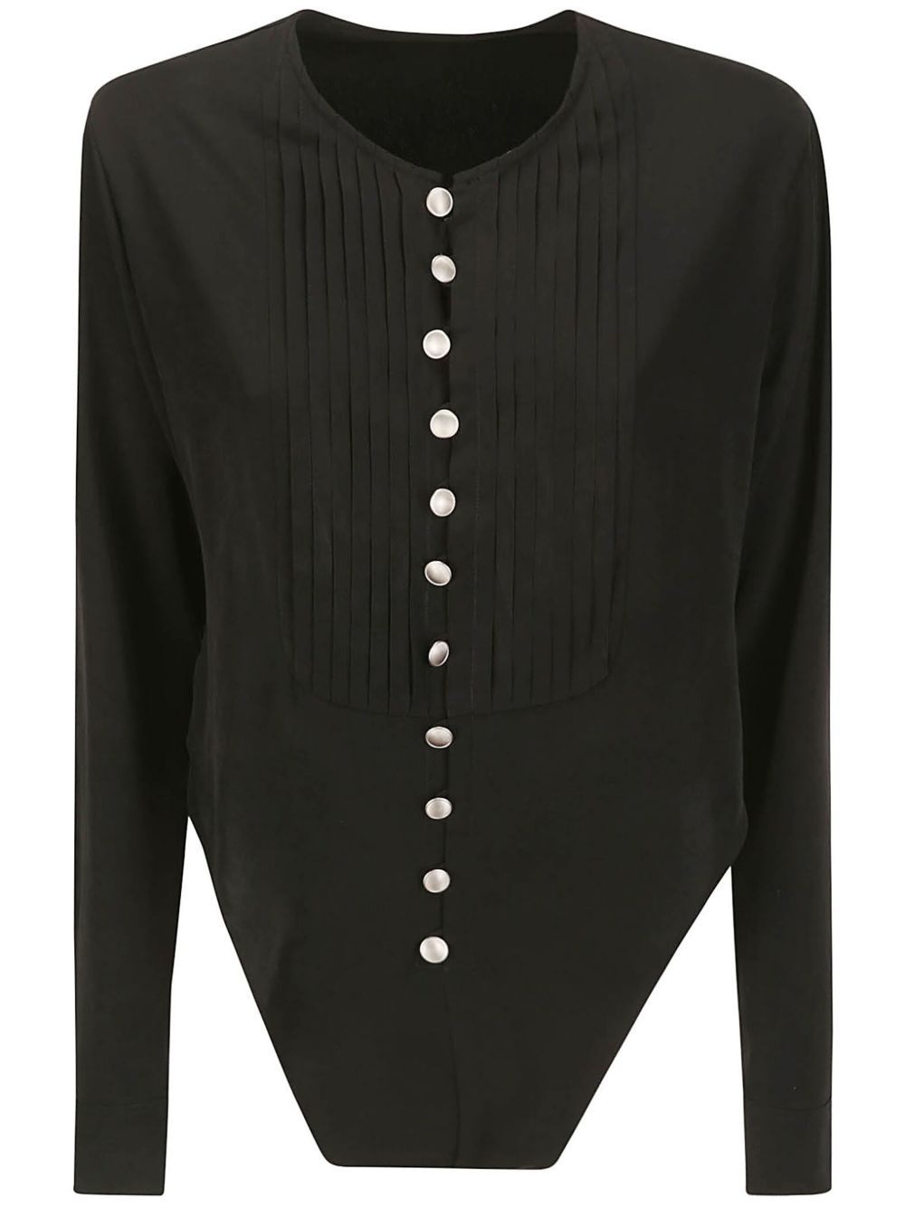 Yohji Yamamoto 褶饰不对称下摆罩衫 - 黑色