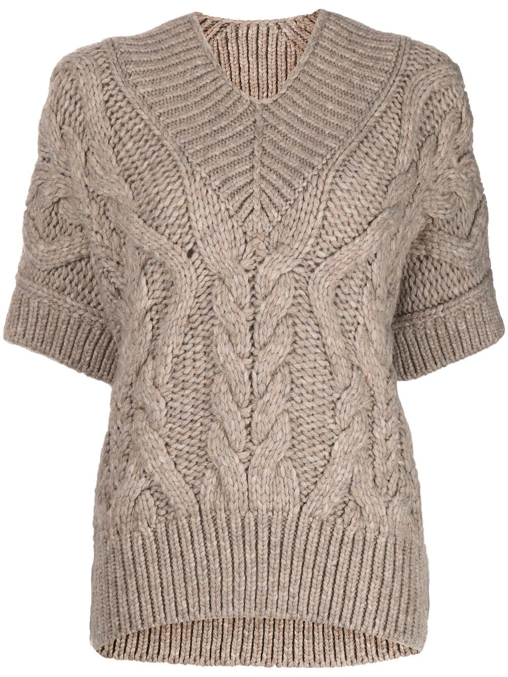 ISABEL MARANT 粗针织短袖上衣 - 褐色