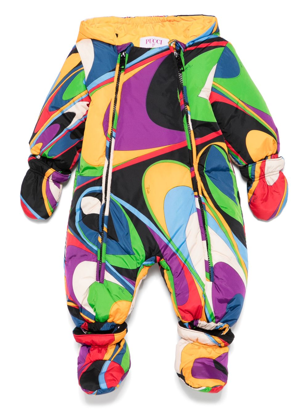 PUCCI Junior Onde 印花连体外套 - 黑色