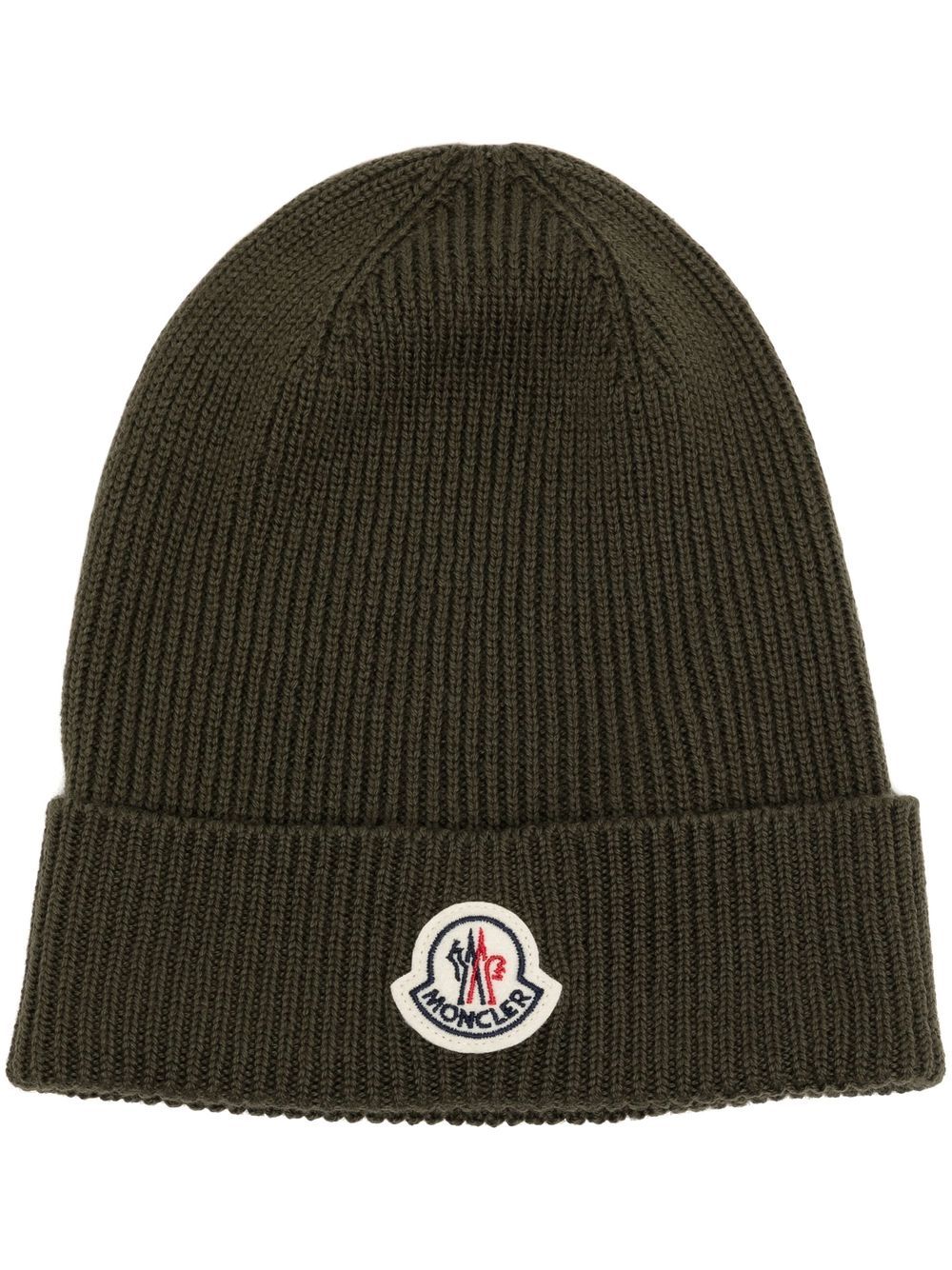 Moncler 盟可睐 标贴罗纹套头帽 - 绿色