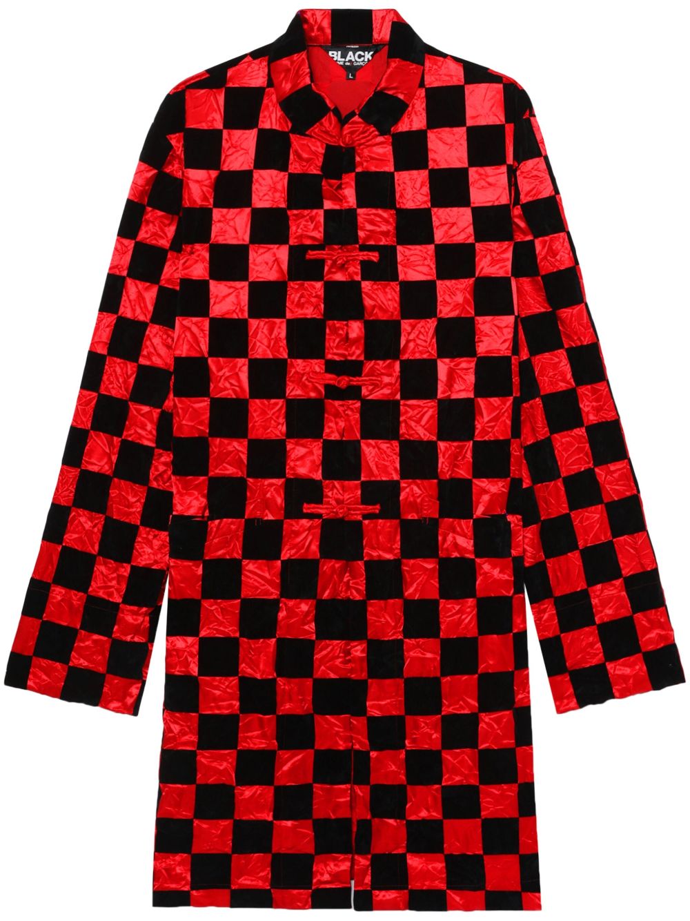 Black Comme Des Garçons 格纹图案外套 - 红色