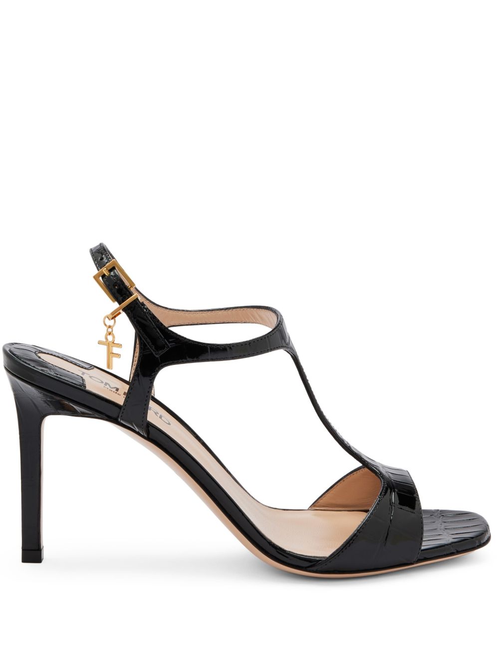 TOM FORD Angelina 高跟皮质凉鞋（10.5厘米） - 黑色
