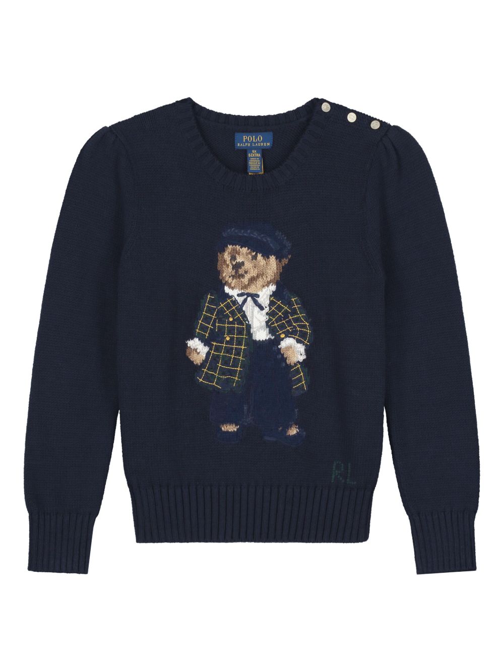 POLO RALPH LAUREN KIDS 小熊图案毛衣 - 蓝色