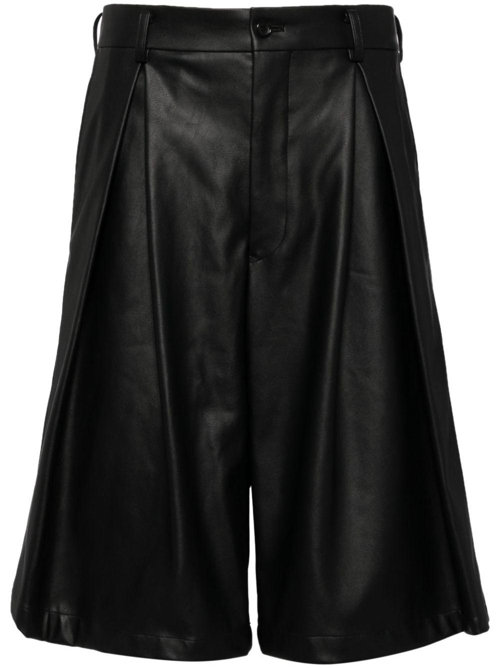 Comme des Garçons Homme Plus 褶饰百慕大短裤 - 黑色